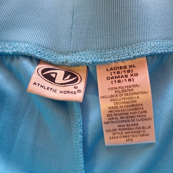 Athletic Works Light Blue and White Running Shorts - Picture 7 of 8